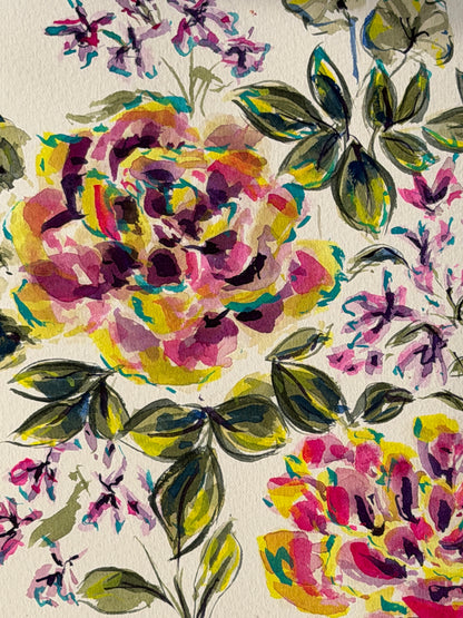 Rose and Lobelia - Colour Study 01