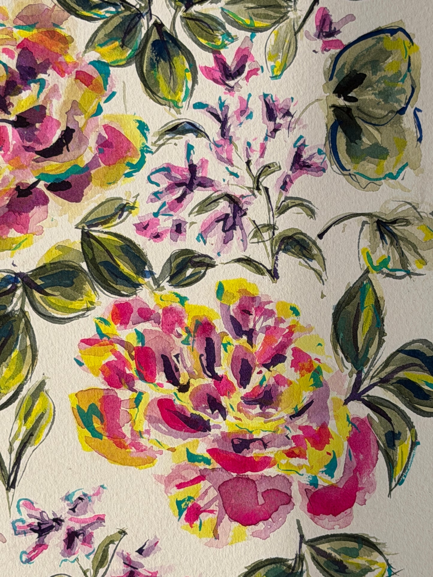 Rose and Lobelia - Colour Study 01