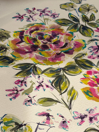 Rose and Lobelia - Colour Study 01